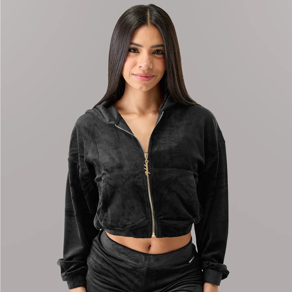 Alphalete Black Velour Zip Jacket